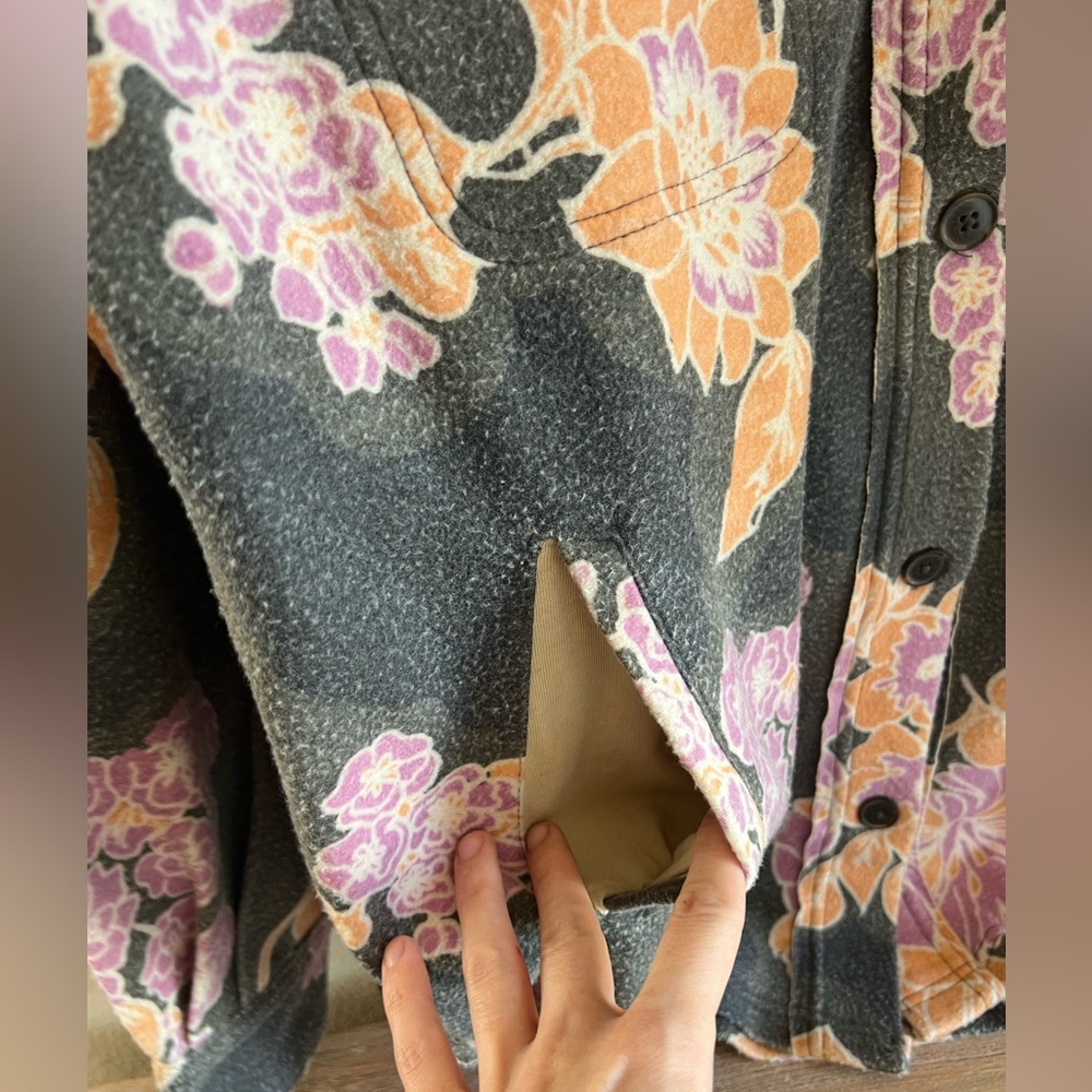Free People - NWT Printed Ruby Jacket in Charcoal - Picture 8 of 12